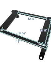 Spec-D 14" x 19" Tensile Mild Steel Racing Seat Mounting Brackets (2pc) Nissan 350Z 2003-2009                                     - BKT-350Z03 - Image 2