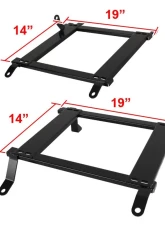 Spec-D 14" x 19" Tensile Mild Steel Racing Seat Mounting Brackets (2pc) Nissan 350Z 2003-2009                                     - BKT-350Z03 - Image 3