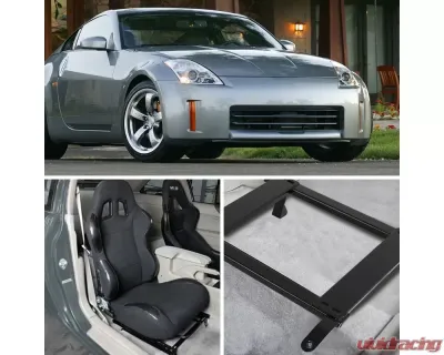 Spec-D 14" x 19" Tensile Mild Steel Racing Seat Mounting Brackets (2pc) Nissan 350Z 2003-2009 - BKT-350Z03