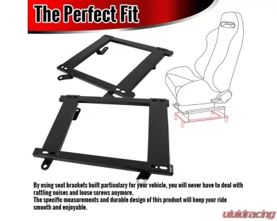 Spec-D 14" x 19" Tensile Mild Steel Racing Seat Mounting Brackets (2pc) Chevrolet | Pontiac 1993-2002 - BKT-CMR93