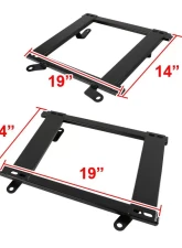 Spec-D 14" x 19" Tensile Mild Steel Racing Seat Mounting Brackets (2pc) Chevrolet | Pontiac 1993-2002                                     - BKT-CMR93 - Image 3