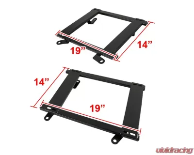 Spec-D 14" x 19" Tensile Mild Steel Racing Seat Mounting Brackets (2pc) Chevrolet | Pontiac 1993-2002 - BKT-CMR93