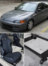 Spec-D 16" x 19" Tensile Mild Steel Racing Seat Mounting Brackets (2pc) Honda | Acura 1992-2001                                     - BKT-CV92 - Image 10