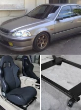 Spec-D 17" x 19" Tensile Mild Steel Racing Seat Mounting Brackets (2pc) Honda Civic 1996-2000                                     - BKT-CV96 - Image 10