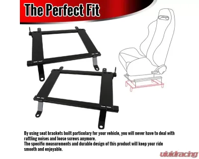 Spec-D 14" x 19" Tensile Mild Steel Racing Seat Mounting Brackets (2pc) Chevrolet Corvette 1997-2004 - BKT-CVET97