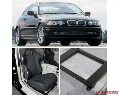 Spec-D 14" x 19" Tensile Mild Steel Racing Seat Mounting Brackets (2pc) BMW E46 3 Series 1999-2005 - BKT-E46992