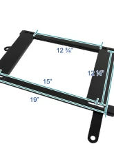 Spec-D 14" x 19" Tensile Mild Steel Racing Seat Mounting Brackets (2pc) Mitsubishi Lancer | EVO 7/8 2002-2006                                     - BKT-EVO01 - Image 2