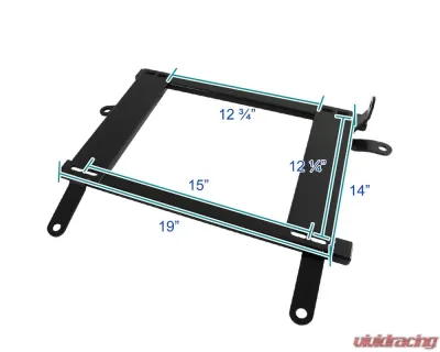 Spec-D 14" x 19" Tensile Mild Steel Racing Seat Mounting Brackets (2pc) Mitsubishi Lancer | EVO 7/8 2002-2006 - BKT-EVO01