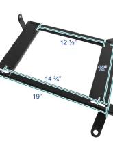 Spec-D 14" x 19" Tensile Mild Steel Racing Seat Mounting Brackets (2pc) Mitsubishi Lancer | EVO 10 2008-2017                                     - BKT-EVO08 - Image 2