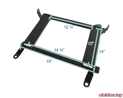 Spec-D 14" x 19" Tensile Mild Steel Racing Seat Mounting Brackets (2pc) Mitsubishi Lancer | EVO 10 2008-2017 - BKT-EVO08