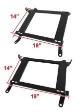 Spec-D 14" x 19" Tensile Mild Steel Racing Seat Mounting Brackets (2pc) Mitsubishi Lancer | EVO 10 2008-2017                                     - BKT-EVO08 - Image 3