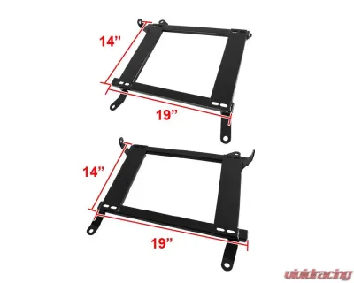 Spec-D 14" x 19" Tensile Mild Steel Racing Seat Mounting Brackets (2pc) Mitsubishi Lancer | EVO 10 2008-2017 - BKT-EVO08