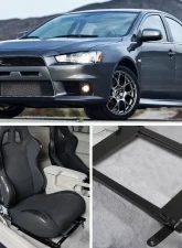 Spec-D 14" x 19" Tensile Mild Steel Racing Seat Mounting Brackets (2pc) Mitsubishi Lancer | EVO 10 2008-2017                                     - BKT-EVO08 - Image 10