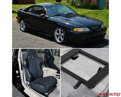 Spec-D 19" x 14" Tensile Mild Steel Racing Seat Mounting Brackets (2pc) Ford Mustang 1979-1998 - BKT-MST79