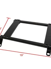 Spec-D 18" x 19" Tensile Mild Steel Racing Seat Mounting Brackets (2pc) Nissan 240SX S13/S14 1989-1998                                     - BKT-S1389 - Image 2