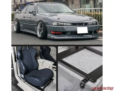 Spec-D 18" x 19" Tensile Mild Steel Racing Seat Mounting Brackets (2pc) Nissan 240SX S13/S14 1989-1998 - BKT-S1389