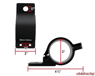 Spec-D Universal 2" Aluminum Light Mounting Brackets (Black) - BKTL-UNV200