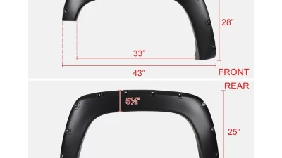 Spec-D Smooth Polypropylene Rivet Style Fender Flares Chevrolet | GMC 1988-1999                                     - FDF-C1088V2-PK-MP - Image 2
