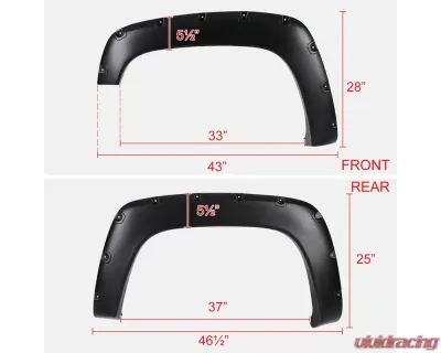 Spec-D Smooth Polypropylene Rivet Style Fender Flares Chevrolet | GMC 1988-1999 - FDF-C1088V2-PK-MP