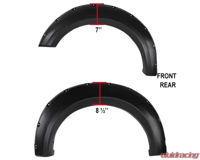 Spec-D Smooth Rivet Style Fender Flares Ford F-150 2009-2014 - FDF-F15009A-PK-MP