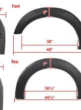 Spec-D Textured Rivet Style Fender Flares Ford F-150 2015-2017                                     - FDF-F15015-TS-RS - Image 2