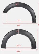 Spec-D Textured Rivet Style Fender Flares Ford F-150 2018-2020                                     - FDF-F15018-TS-MP - Image 2