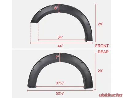 Spec-D Textured Rivet Style Fender Flares Ford F-150 2018-2020 - FDF-F15018-TS-MP