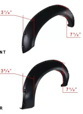 Spec-D Smooth Rivet Style Fender Flares Ford F-250 | F-350 2011-2016                                     - FDF-F25011A-PK-MP - Image 2