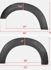 Spec-D Textured Rivet Style Fender Flares Ford F-250 | F-350 2017-2020                                     - FDF-F25017-TS-MP - Image 2