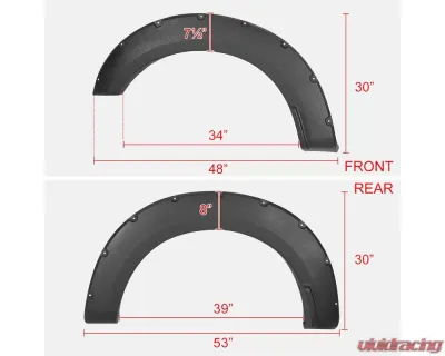 Spec-D Textured Rivet Style Fender Flares Ford F-250 | F-350 2017-2020 - FDF-F25017-TS-MP