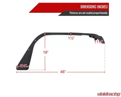 Spec-D Switchback LED Front Flat Fender Flares Jeep Gladiator JT 2020-2022 - FDF-GDT20A-F-WB