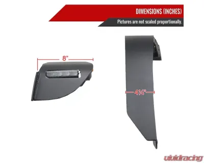 Spec-D Switchback LED Front Flat Fender Flares Jeep Gladiator JT 2020-2022 - FDF-GDT20A-F-WB