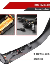 Spec-D Switchback LED Front Flat Fender Flares Jeep Gladiator JT 2020-2022                                     - FDF-GDT20A-F-WB - Image 10