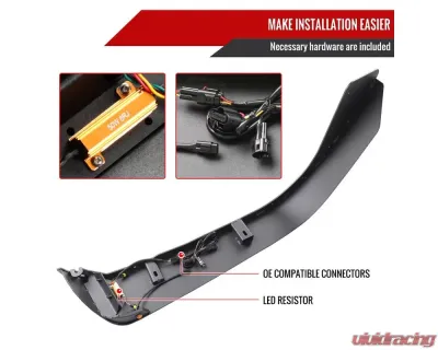 Spec-D Switchback LED Front Flat Fender Flares Jeep Gladiator JT 2020-2022 - FDF-GDT20A-F-WB