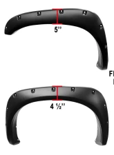 Spec-D Smooth Rivet Style Fender Flares w/ Smooth Finish Dodge RAM 2002-2009                                     - FDF-RAM02-PK-RS - Image 2