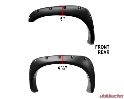 Spec-D Smooth Rivet Style Fender Flares w/ Smooth Finish Dodge RAM 2002-2009 - FDF-RAM02-PK-RS