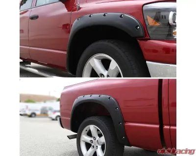 Spec-D Smooth Rivet Style Fender Flares w/ Smooth Finish Dodge RAM 2002-2009 - FDF-RAM02-PK-RS