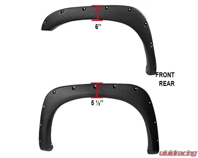 Spec-D Rough Textured Rivet Style Fender Flares Dodge RAM 2002-2009 - FDF-RAM02-TS-RS