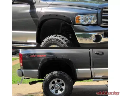 Spec-D Smooth Rivet Polypropylene Style Fender Flares Dodge RAM 2002-2009 - FDF-RAM02B-PK-MP