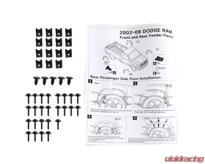 Spec-D Smooth Factory OE Style Fender Flares Dodge RAM 2002-2009 - FDF-RAM02BK-MP