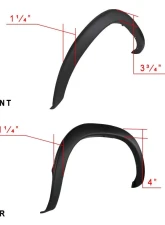 Spec-D Factory OE Polypropylene Style Fender Flares Dodge RAM 2002-2009                                     - FDF-RAM02BK-RS - Image 2