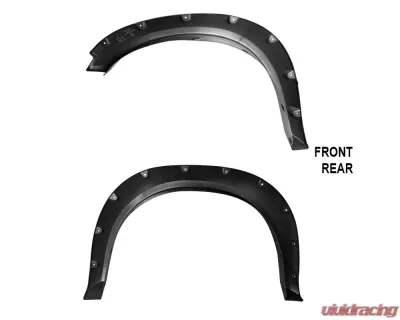 Spec-D Textured Rivet Style Fender Flares Dodge RAM 1500 2009-2021 - FDF-RAM0915-TS-RS