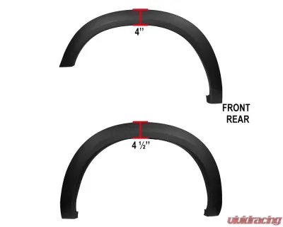 Spec-D Smooth Factory OE Style Fender Flares Dodge RAM 1500 2009-2021 - FDF-RAM0915BK-MP