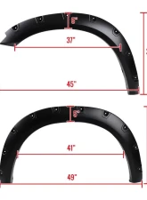 Spec-D Smooth V2 Rivet Style Fender Flares Dodge RAM 1500 2009-2021                                     - FDF-RAM0915V2-PK-MP - Image 2