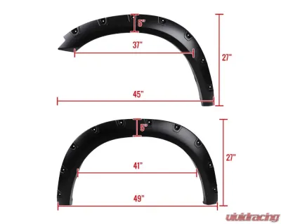 Spec-D Smooth V2 Rivet Style Fender Flares Dodge RAM 1500 2009-2021 - FDF-RAM0915V2-PK-MP