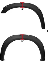 Spec-D Textured Rivet Style Fender Flares Dodge RAM 2500 | 3500 2010-2017                                     - FDF-RAM1025-TS-RS - Image 2