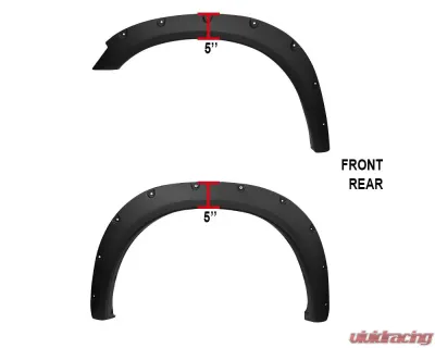 Spec-D Textured Rivet Style Fender Flares Dodge RAM 2500 | 3500 2010-2017 - FDF-RAM1025-TS-RS