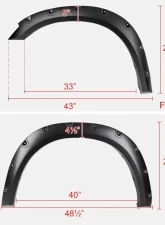 Spec-D Smooth V2 Rivet Style Fender Flares Dodge RAM 2500 | 3500 2010-2017                                     - FDF-RAM1025V2-PK-MP - Image 2