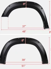 Spec-D Textured Rivet Style Fender Flares Dodge RAM 1500 2019-2021                                     - FDF-RAM1915-TS-MP - Image 3