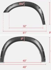 Spec-D Smooth Pocket Rivet Style Fender Flares Set Dodge RAM 2500 | 3500 2019-2021                                     - FDF-RAM1925A-PK-MP - Image 2